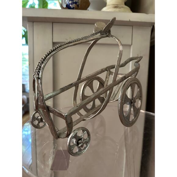 Vintage Michale Aram Wine holder carriage silver butterfly rare - Picture 7 of 16